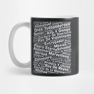 Names of Jesus Word Cloud Spanish Mug